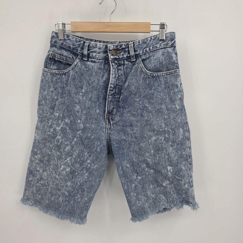 VTG GUESS Georges Marciano Denim Jean Shorts Acid Wash Jorts Triangle USA 28"